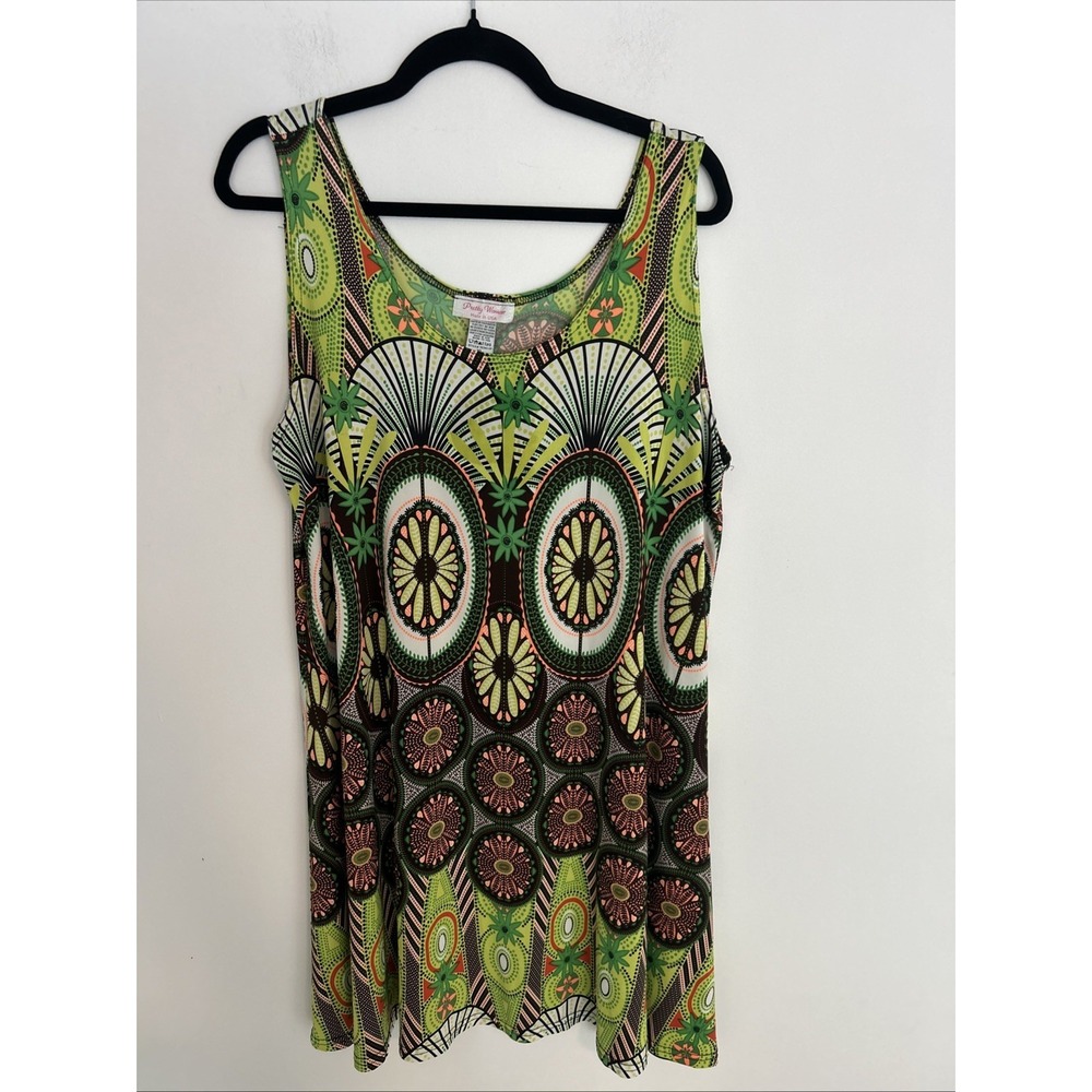 Pretty Women Made In USA Sleeveless Boho Art‎ To Wear Summer Dress XL